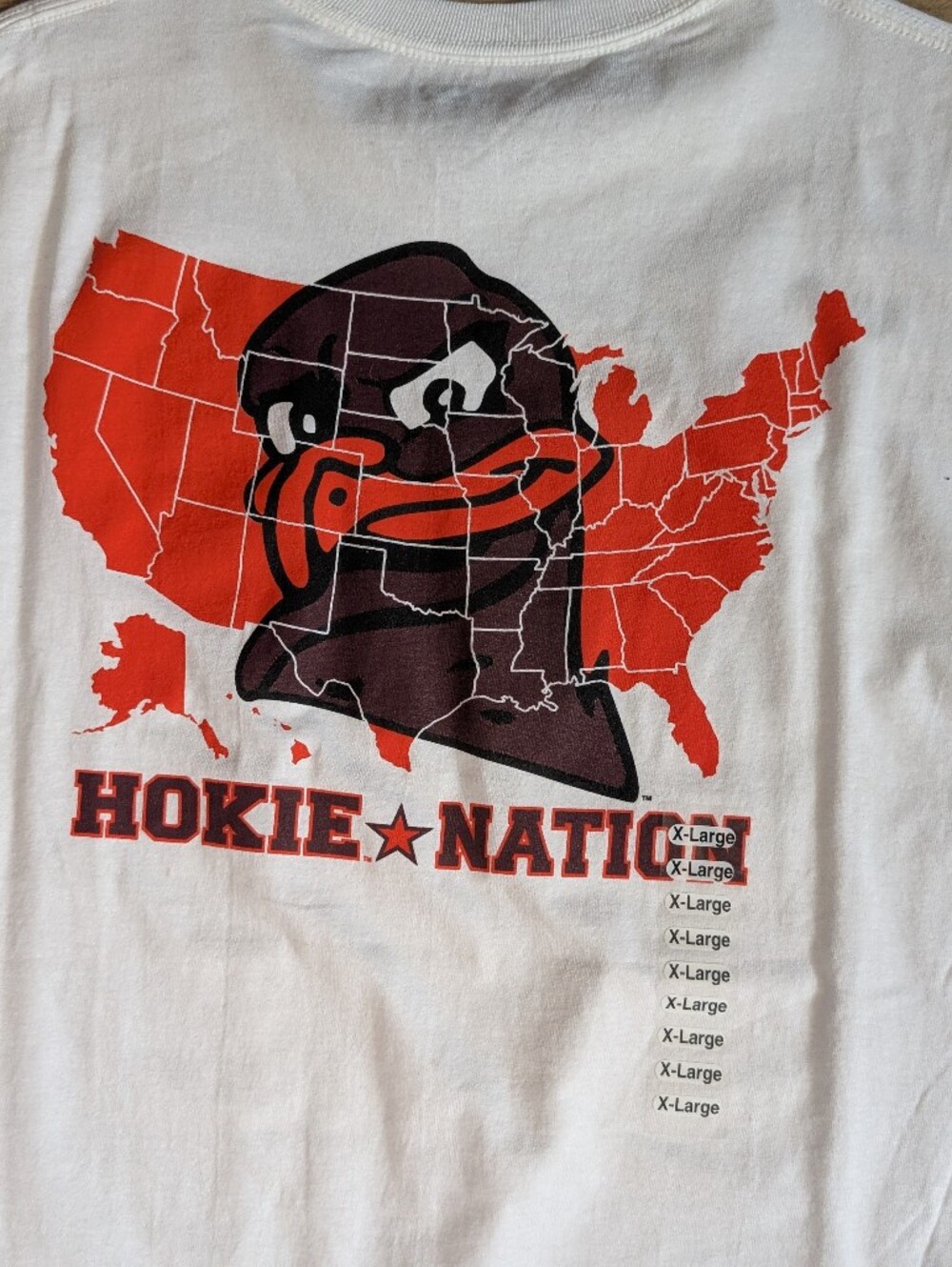 VIRGINIA TECH, "HOKIE NATION" T- SHIRT, SIZE XL